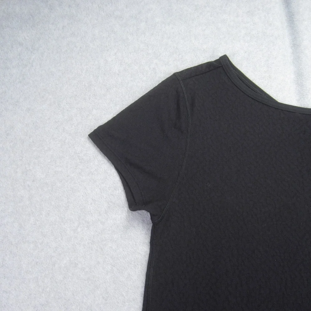 Lululemon Loop Around Shirt Womens 2 Black Swiftly Tech‎ Lace Athletic Yoga  Tee